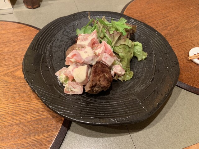 ハーブチキンつくねとトマトマヨソース、はまちどびんむしなど @ お茶屋けっぽう祇園堂屋